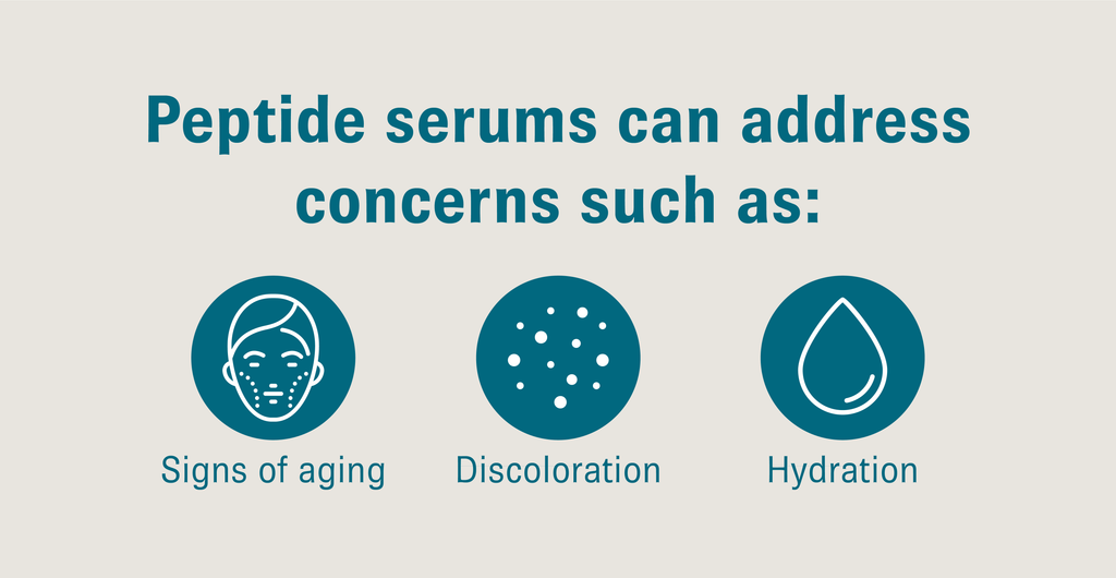 Peptide serums address aging, discoloration, and hydration concerns