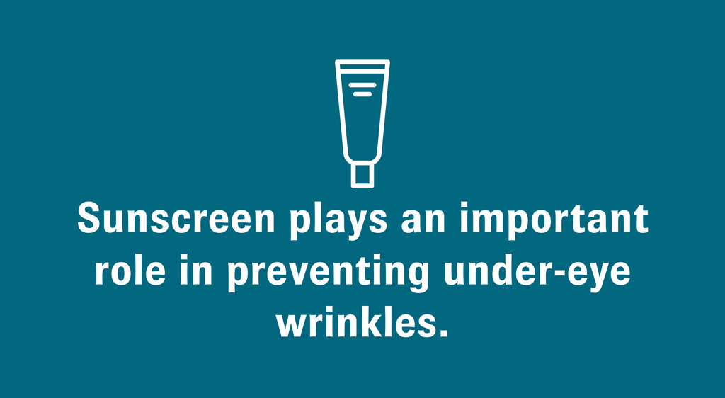 Sunscreen helps prevent under-eye wrinkles