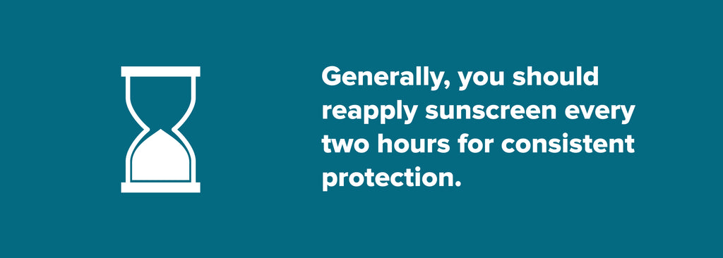 Reapply sunscreen every two hours