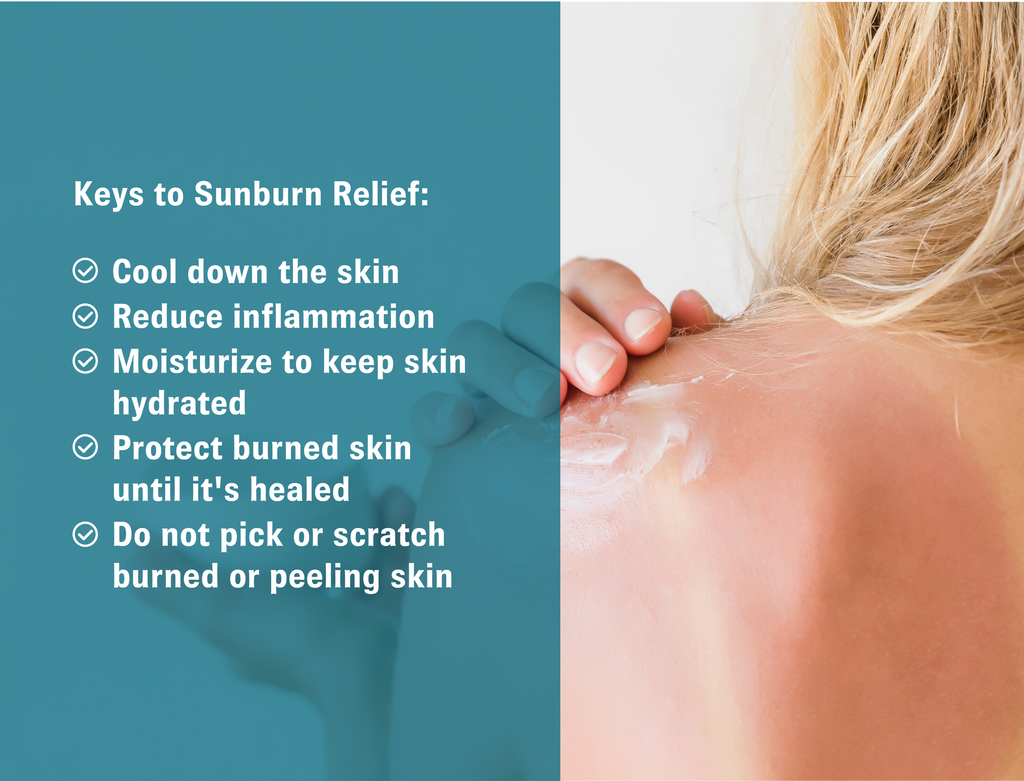 Infographic for home remedies for severe sunburn