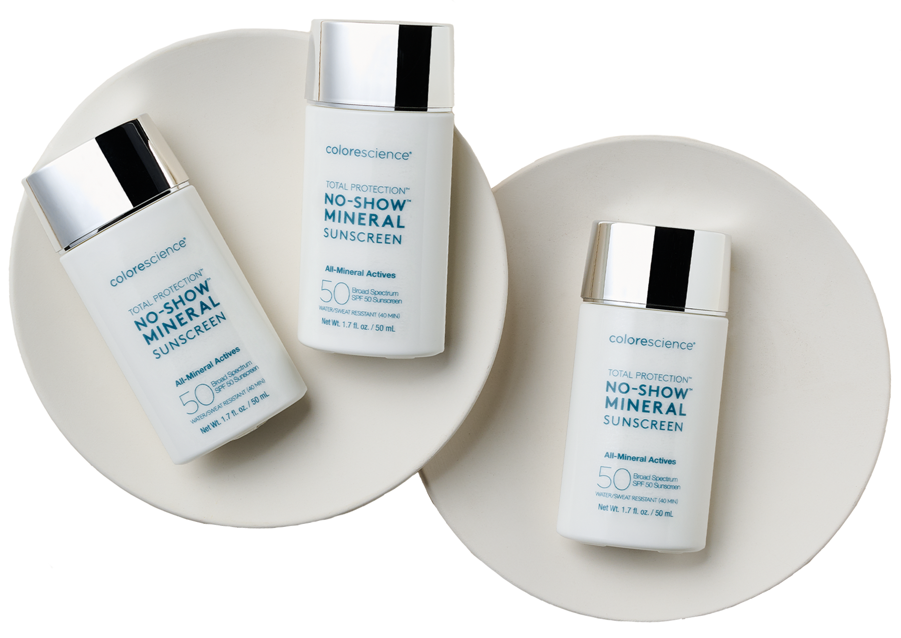 two bottles of Total Protection™ No-Show™ Mineral Sunscreen SPF 50