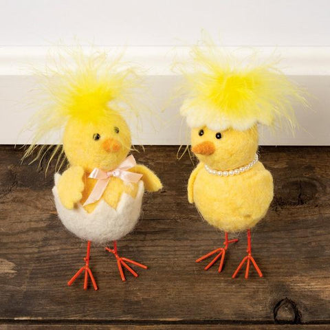 Felt Chicks & Egg Shell Set