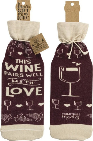 'This Wine Pairs Well With Love' Wine Bottle Bag