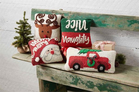 Mini Christmas Hooked Pillows