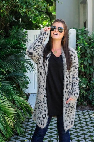 Cozy Leopard Print Cardigan