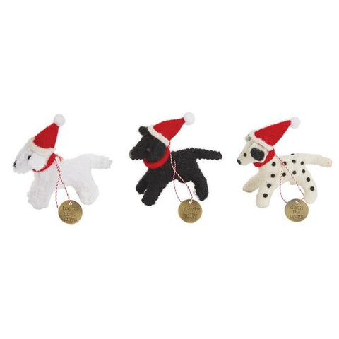 Felted Dog Christmas Ornaments