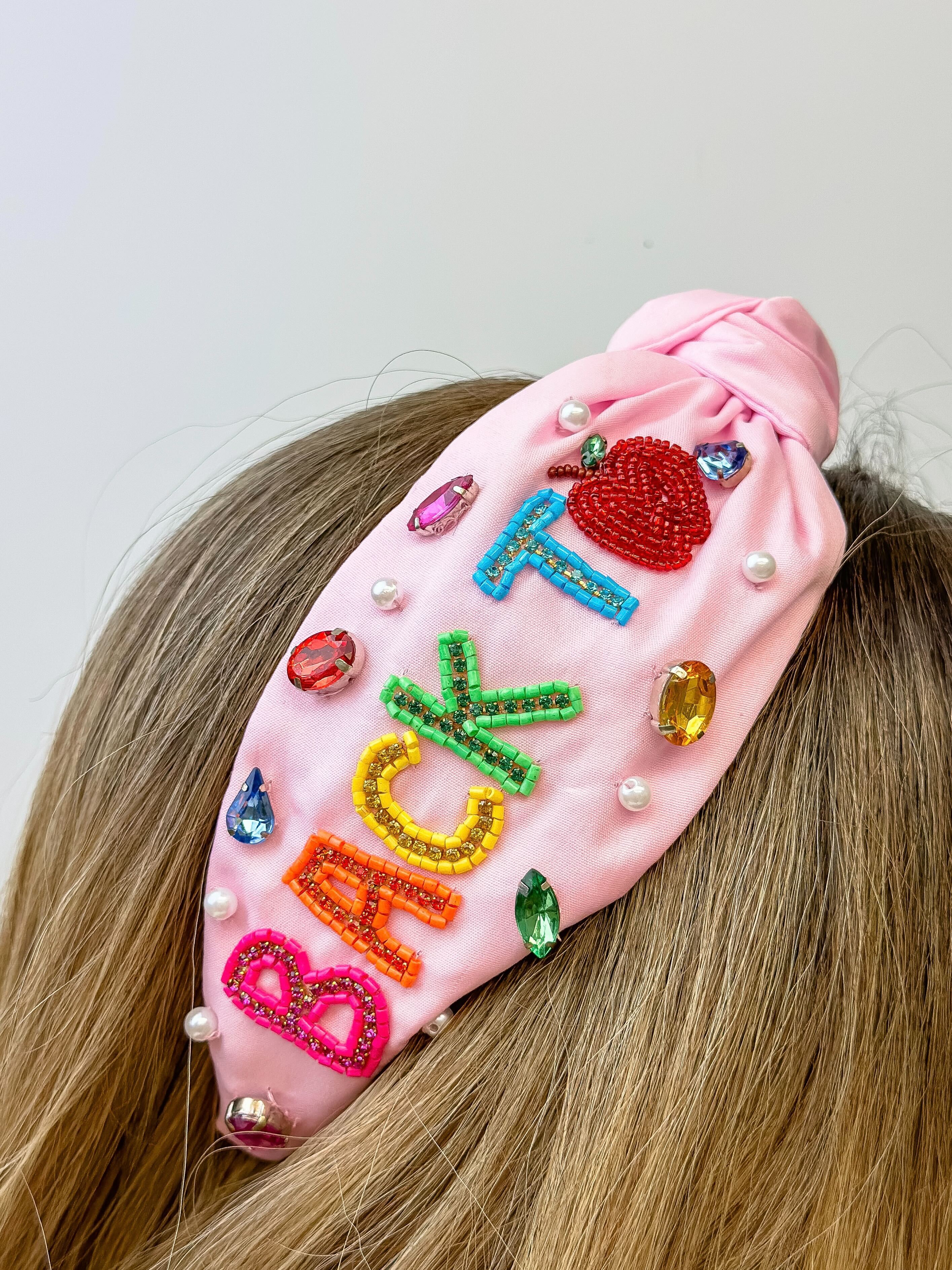 'Back To School' Embellished Top Knot Headband