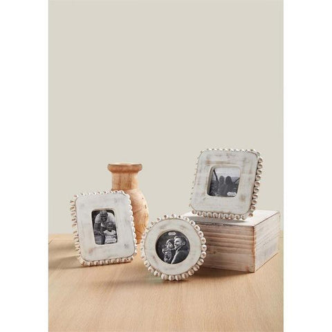 Small Beaded White Picture Frames