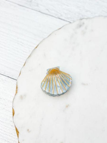 Acrylic Seashell Hair Clip - Gray