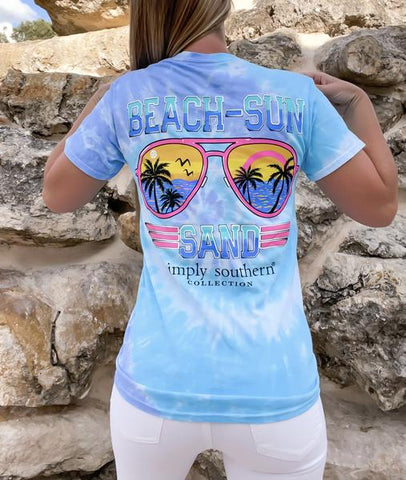 'Beach Sun Sand' Simply Southern Short Sleeve T-Shirt