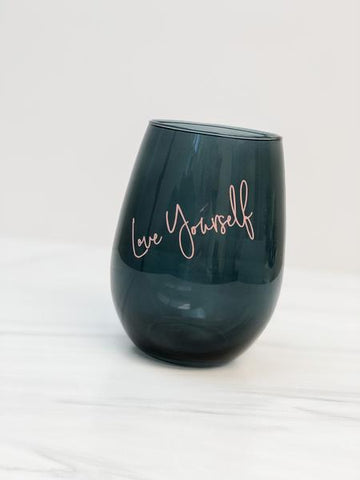 'Love Yourself' Stemless Wine Glass