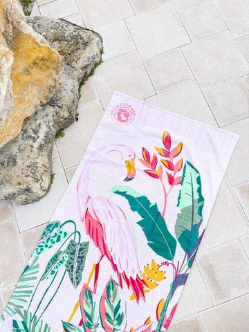 Tropic Flamingo Beach Towel