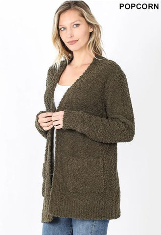 Olive Green Cardigan for Women