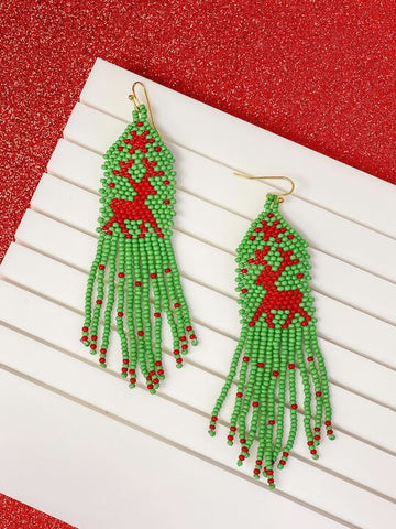 Reindeer Beaded Earrings