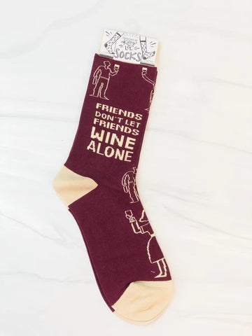 'Friends Don't Let Friends Wine Alone' Socks