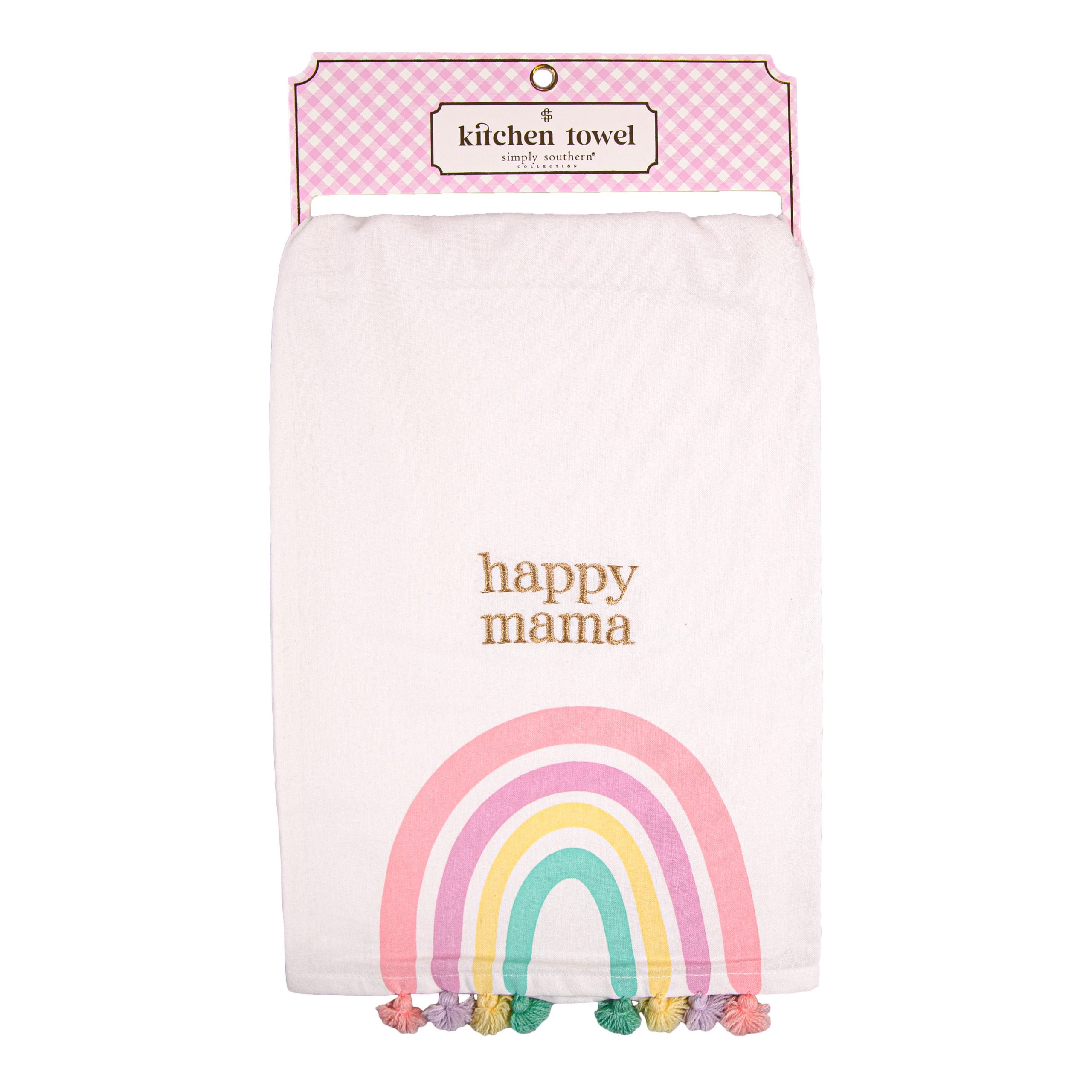 'Happy Mama' Rainbow Kitchen Towel by Simply Southern