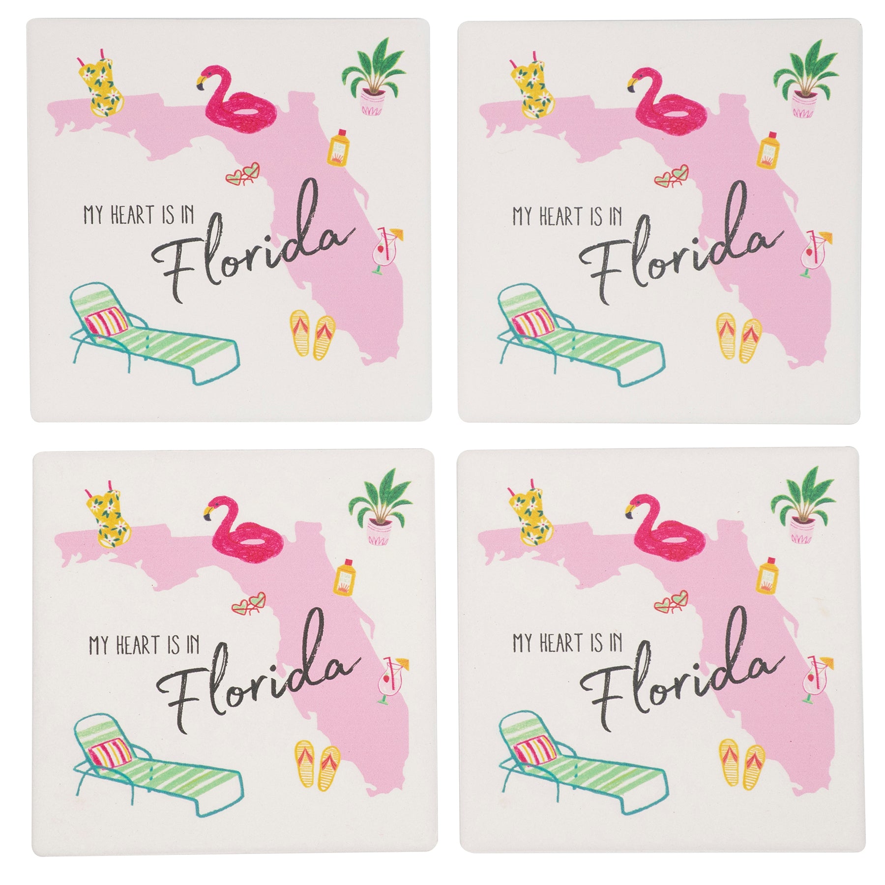 'My Heart Is In Florida' Coasters