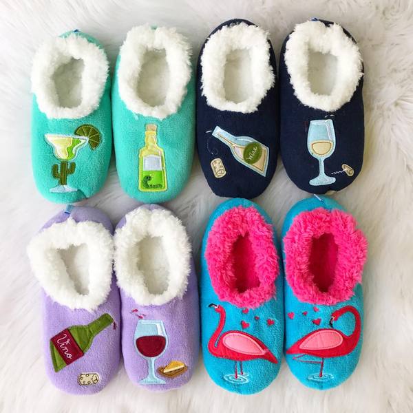 snoozies wine slippers