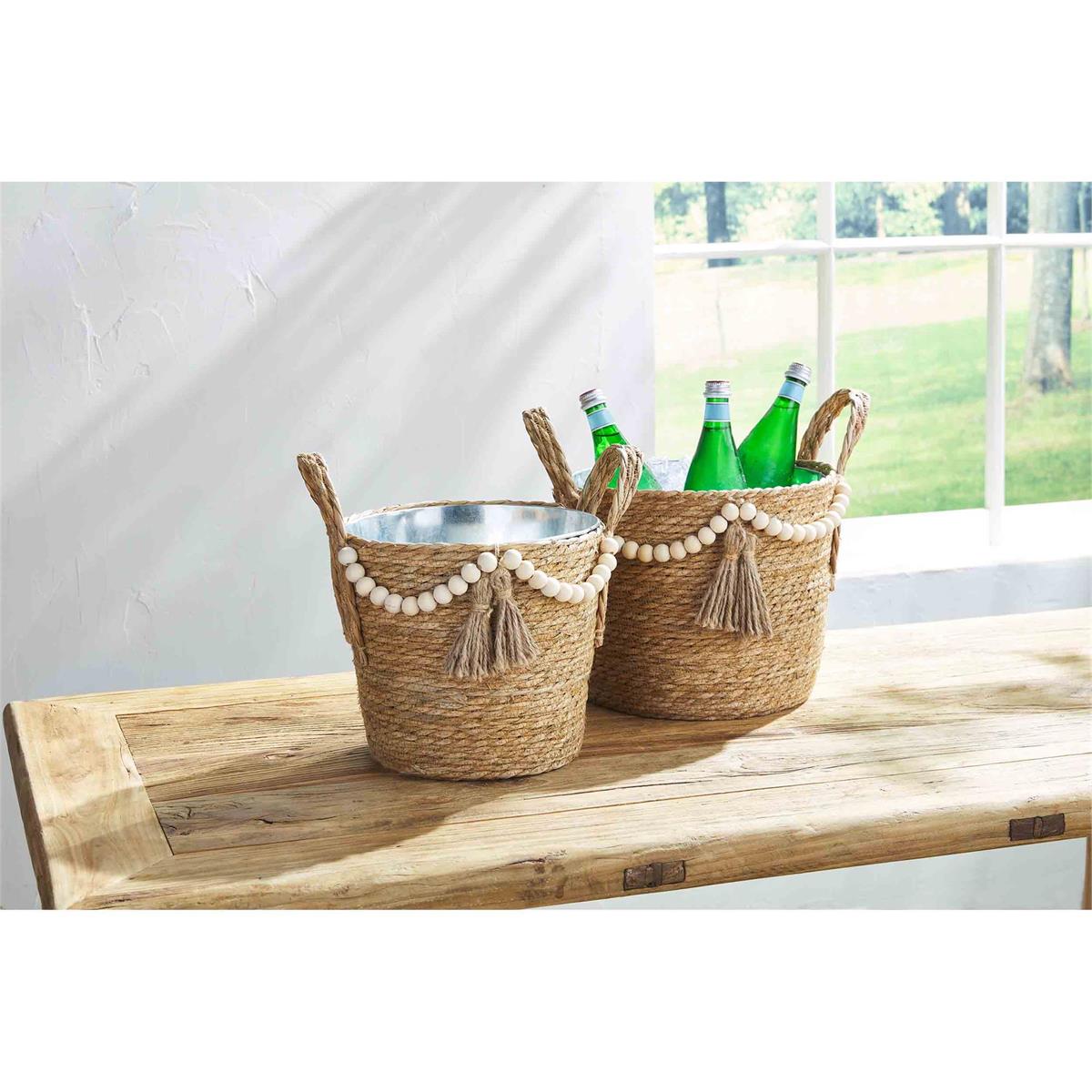 Beaded Party Tub Basket by Mud Pie