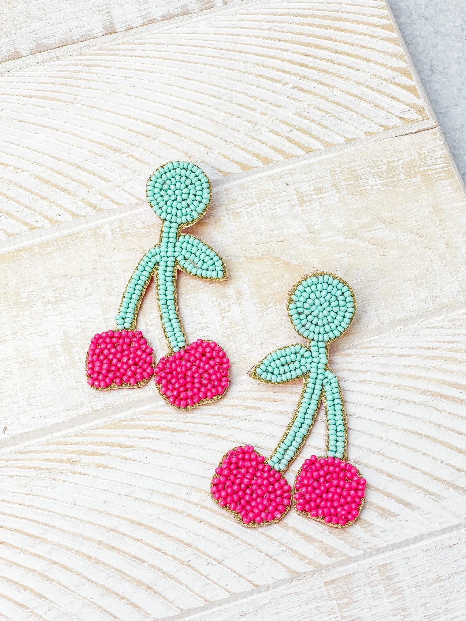 Beaded Cherry Dangles