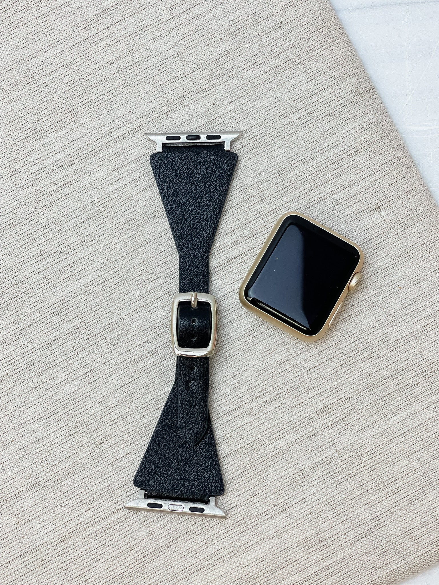 Adjustable Leather Smart Watch Band - Black