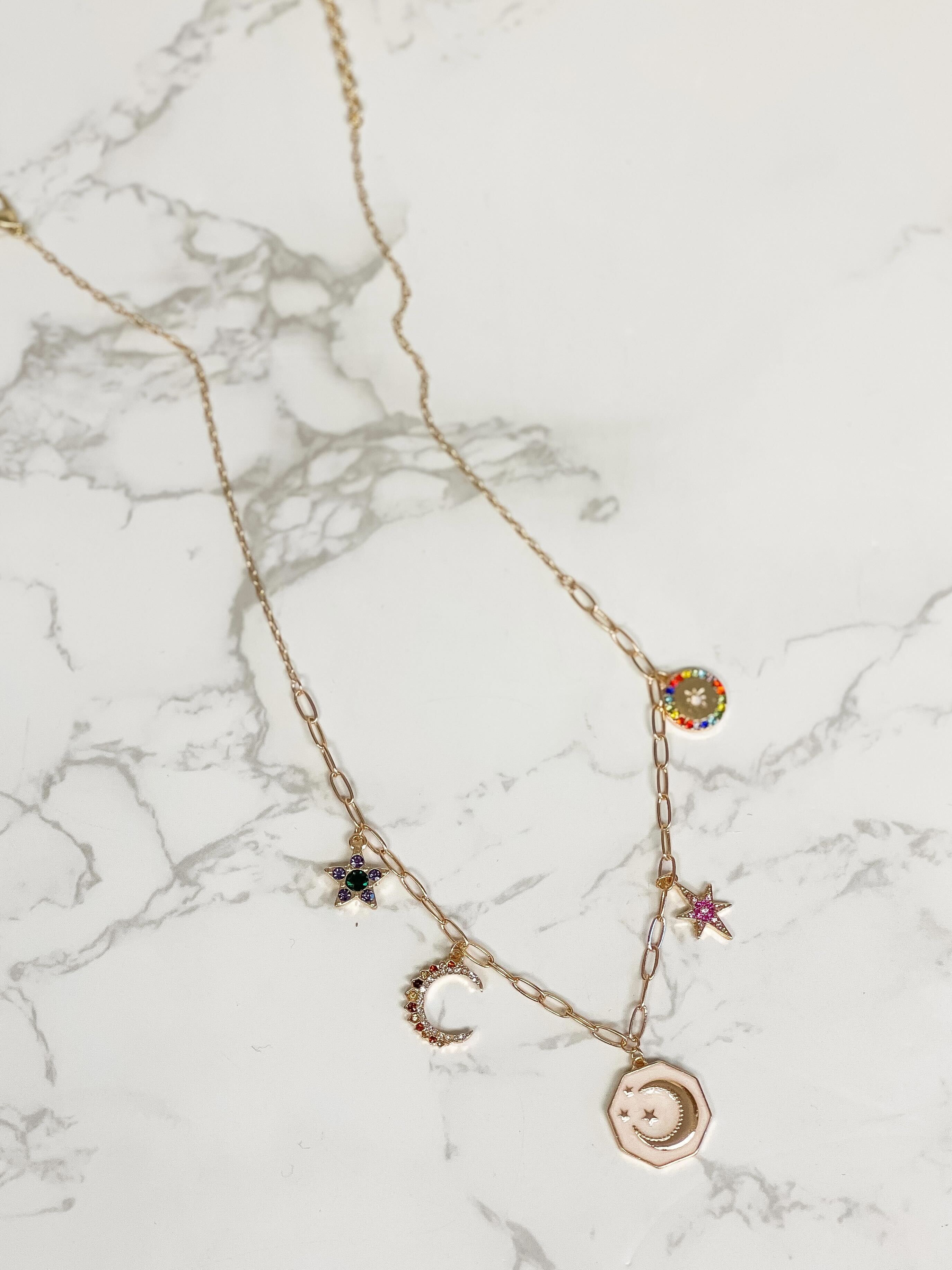 Celestial Charm Paperclip Necklace