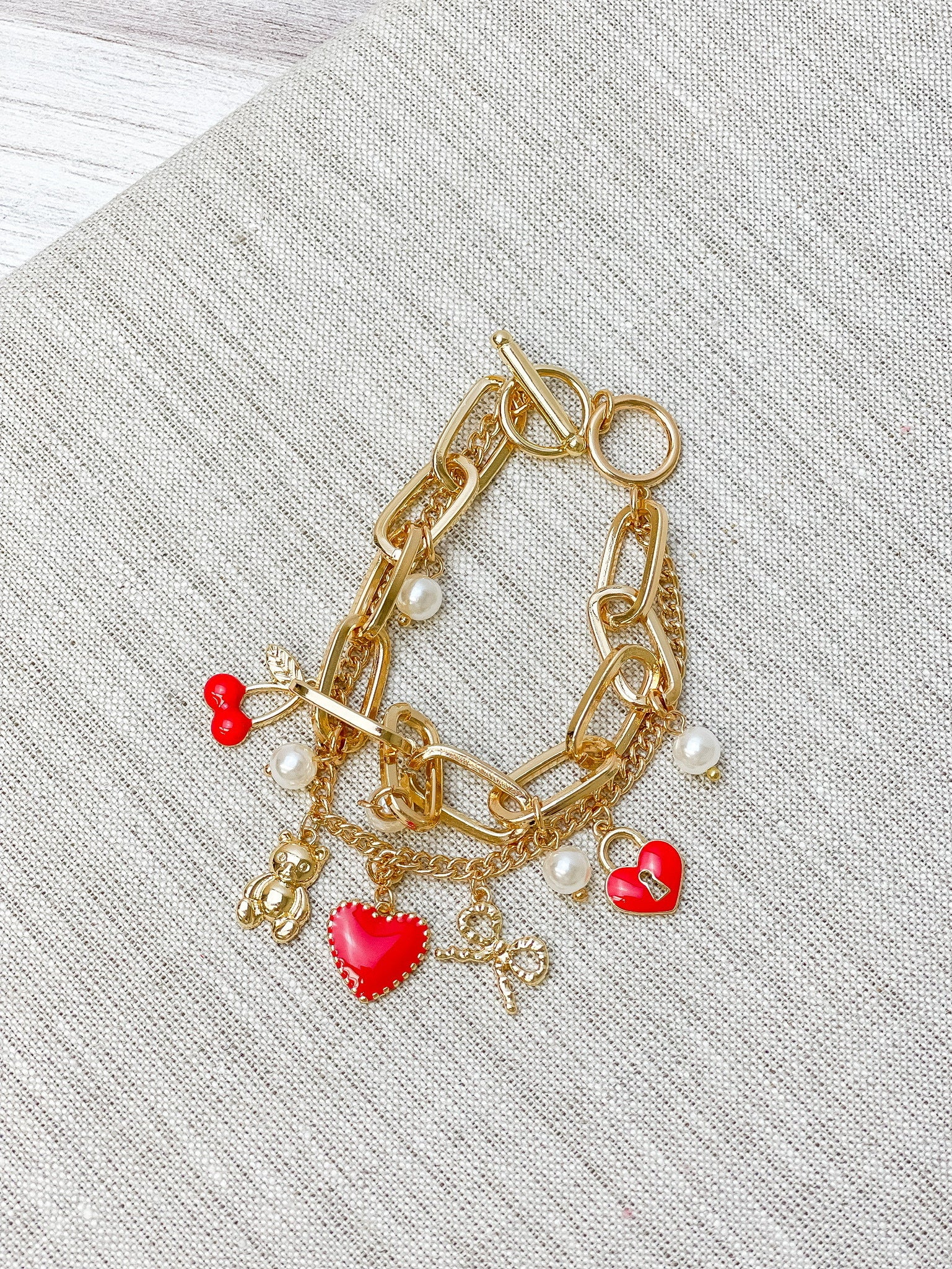 Be Mine Charm Bracelet - Gold