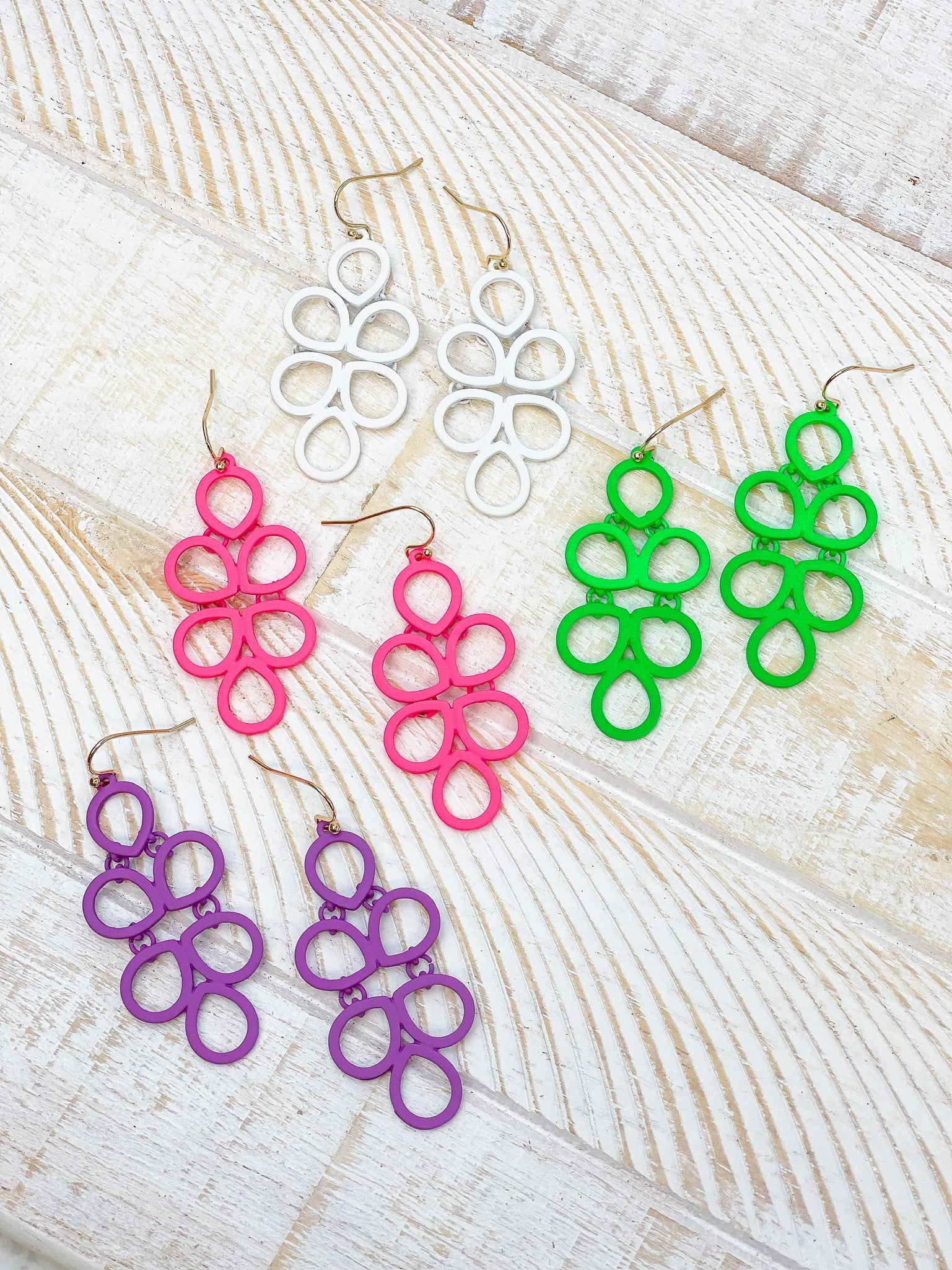 Coil Statement Dangle Earrings - Purple