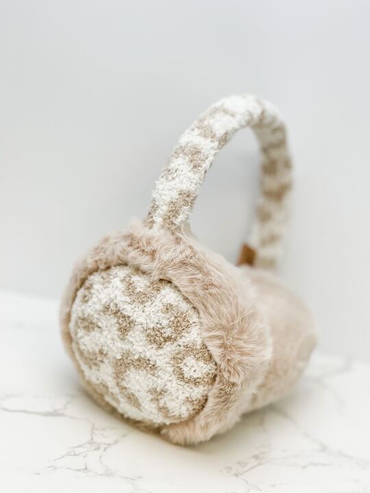 Cozy Leopard Earmuff  - Beige