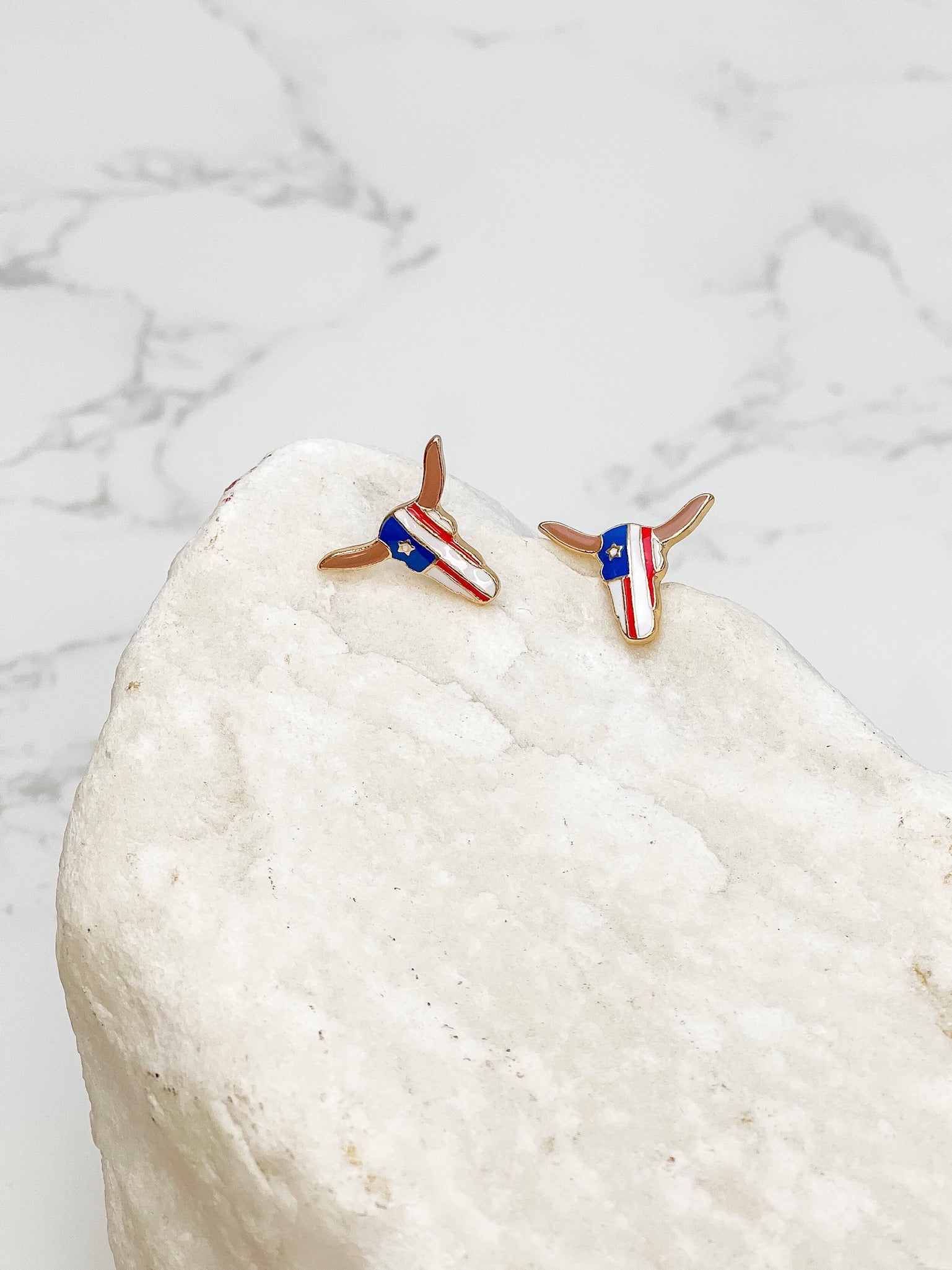 Americana Longhorn Signature Enamel Studs by Prep Obsessed