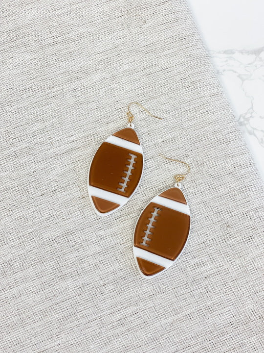 Acrylic Football Dangle Earrings