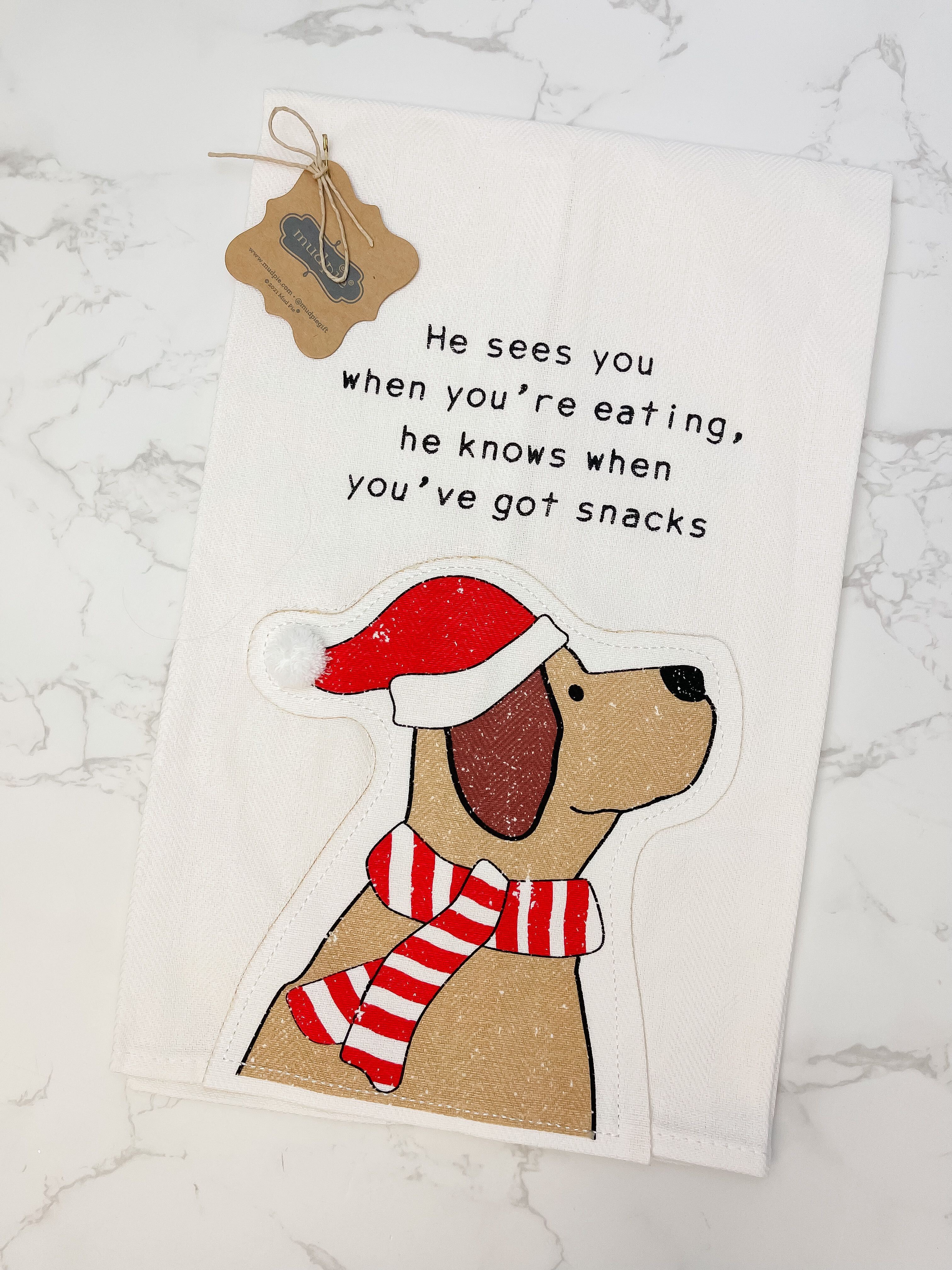 Christmas Dog Appliqued Towels by Mud Pie - Choice of 5 Styles