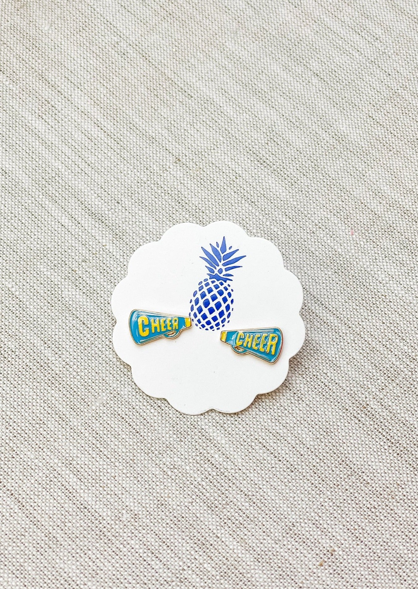 Cheer Signature Enamel Stud Earrings by Prep Obsessed