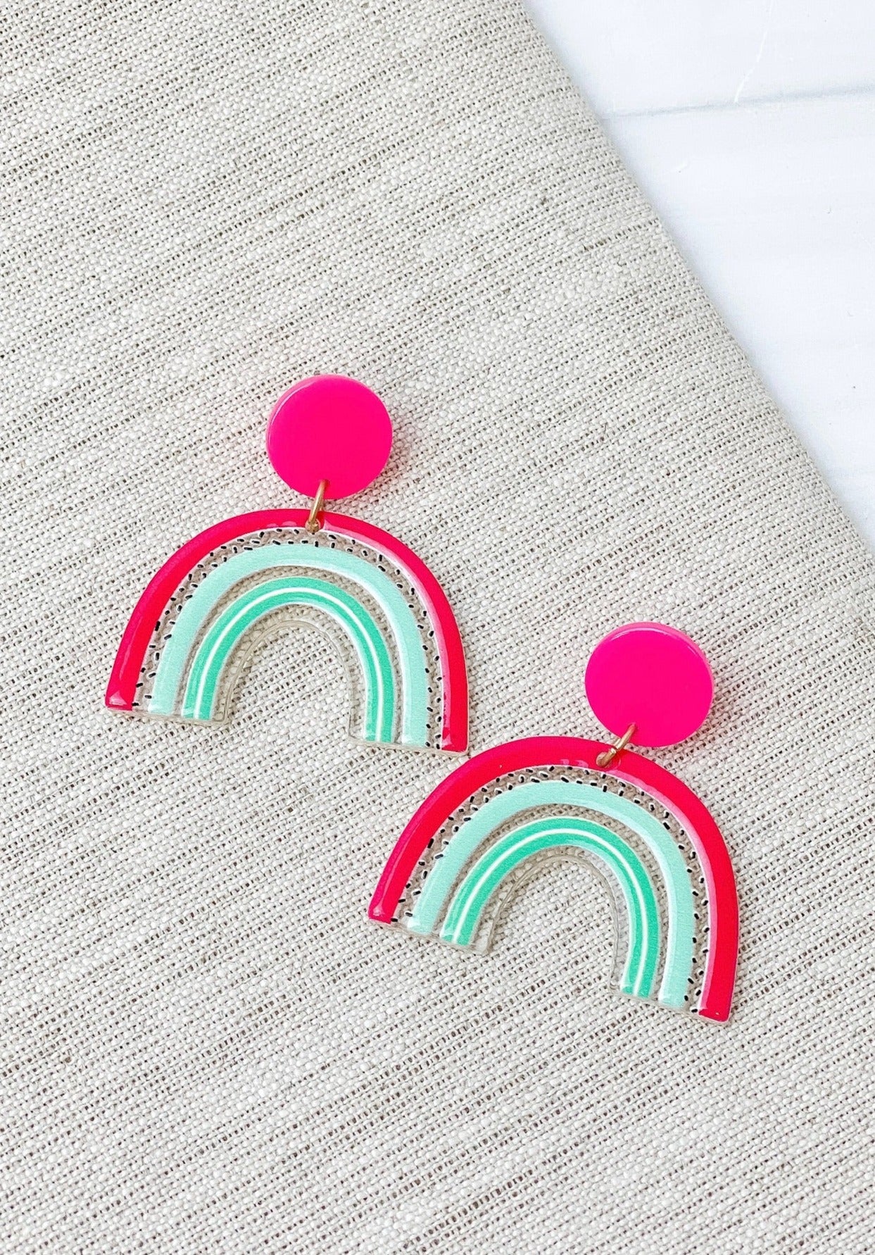 Bright Rainbow Drop Earrings