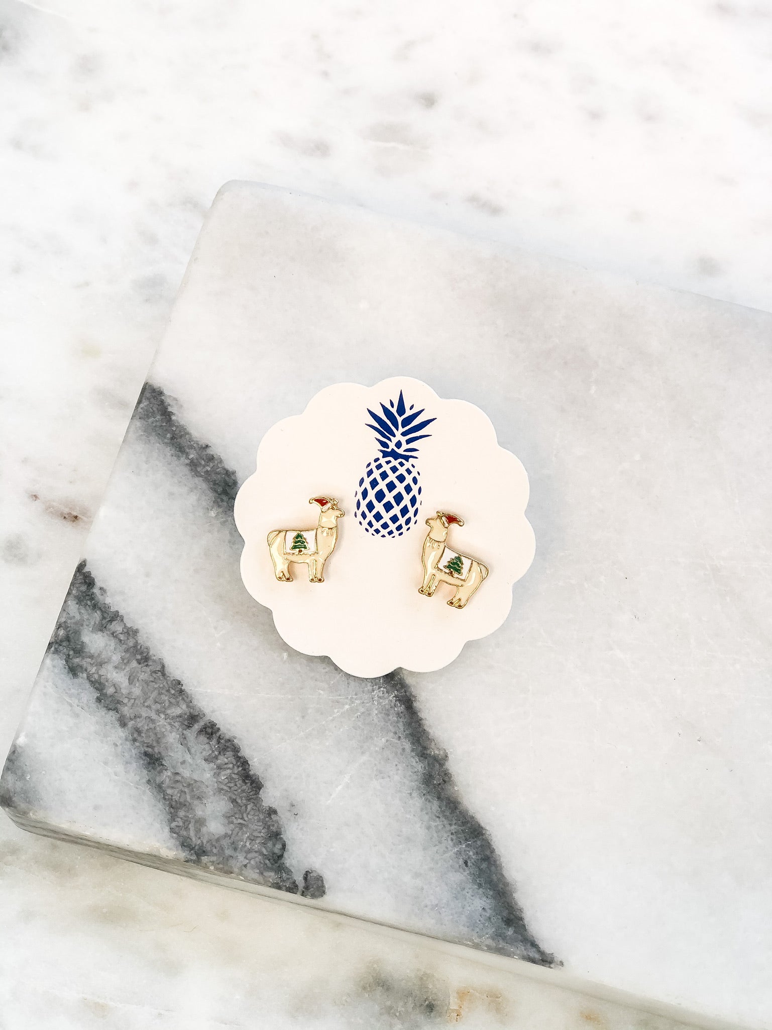 Christmas Tree Llama Signature Enamel Studs