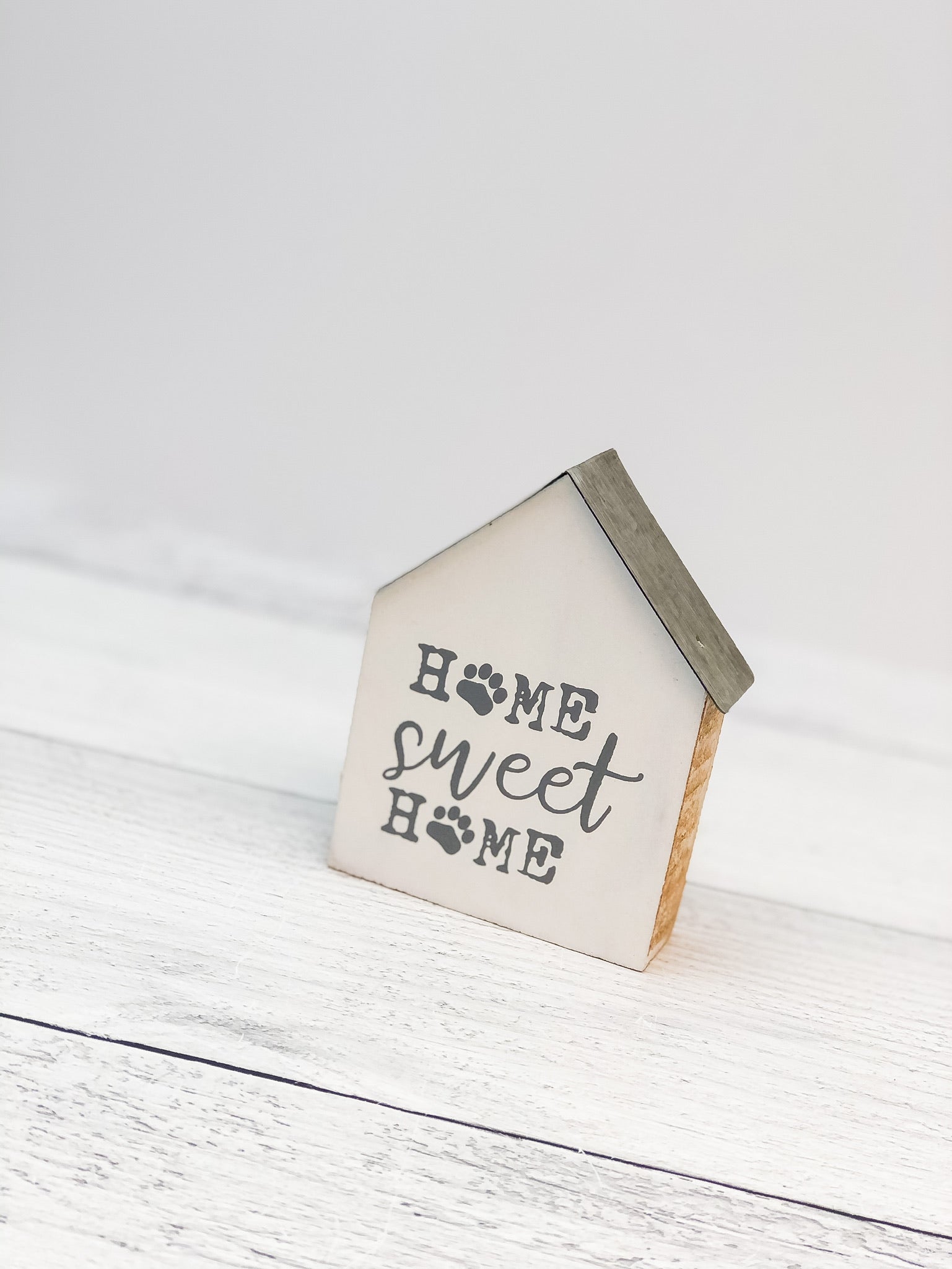 'Home Sweet Home' Paw House Block Sign