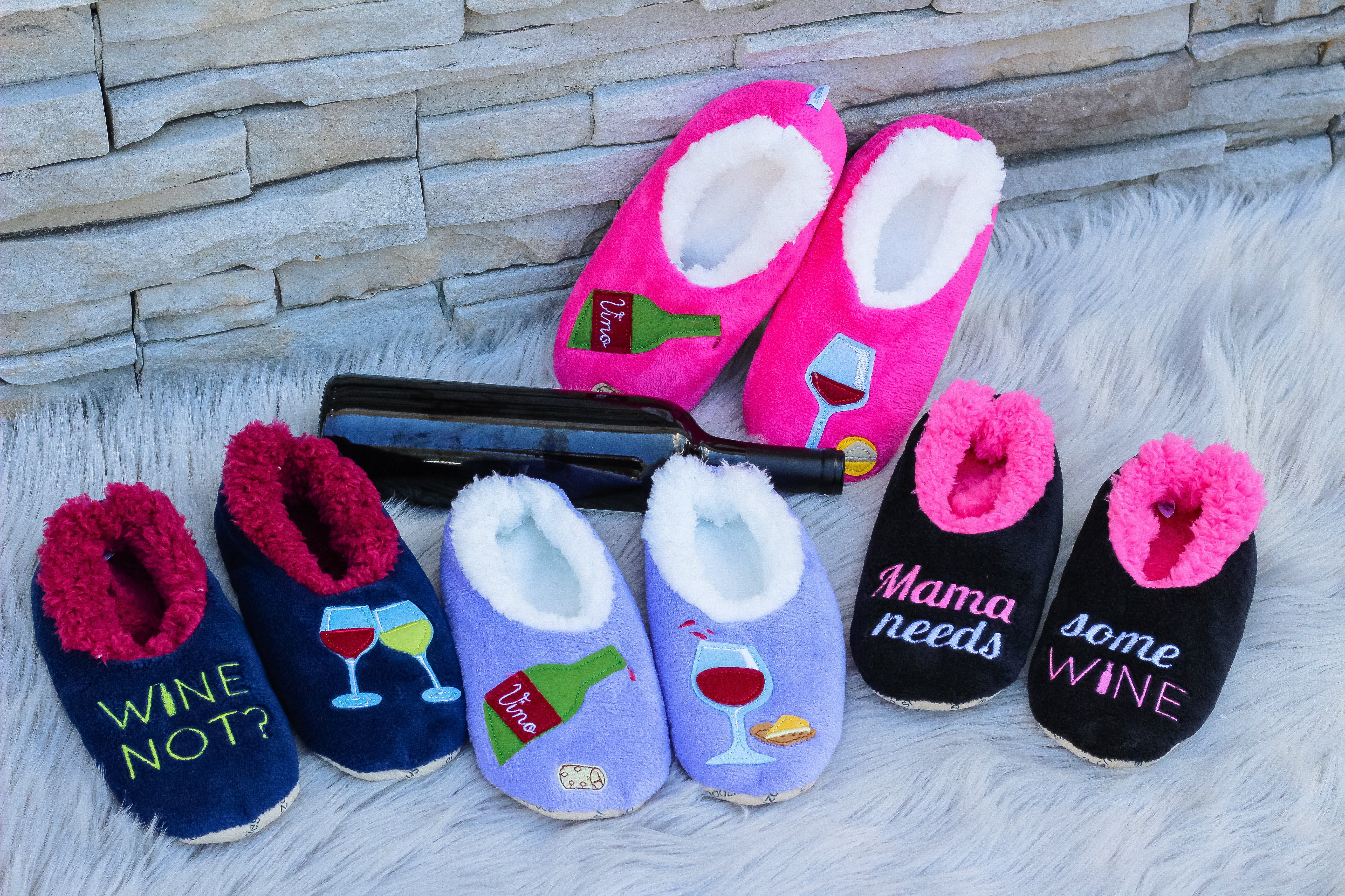 snoozies wine slippers