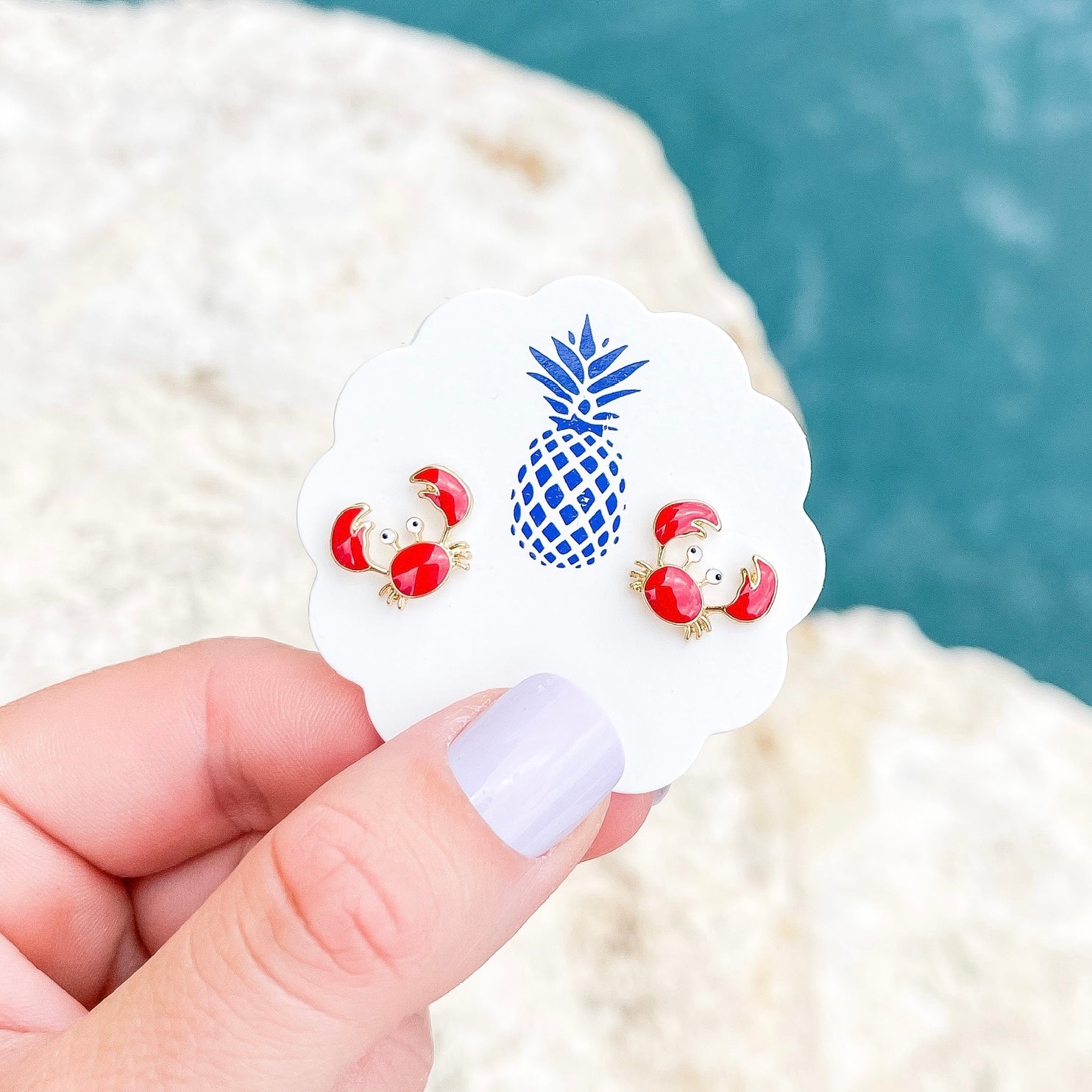 Crab Signature Enamel Studs by Prep Obsessed