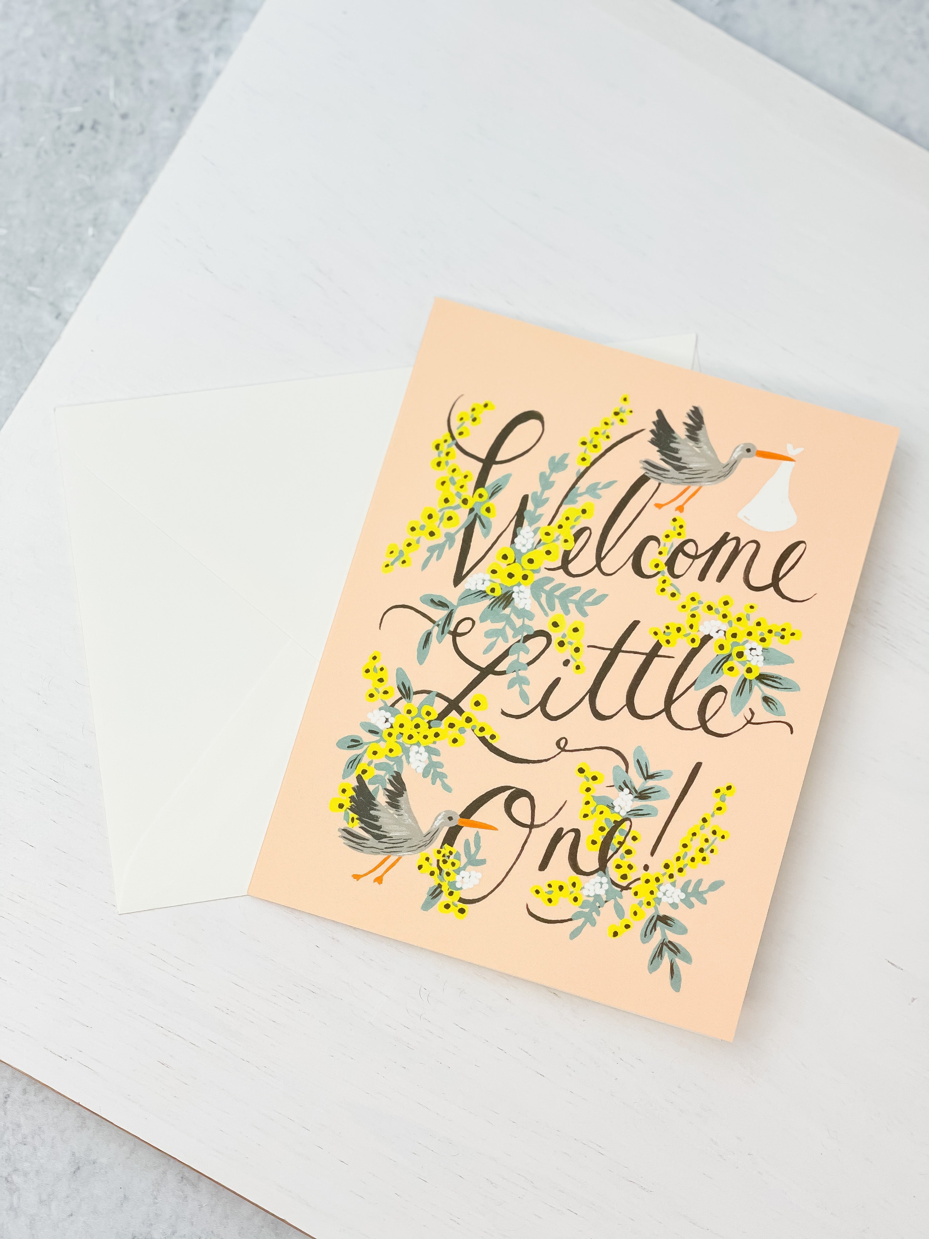 'Welcome Little One' Stork Greeting Card by Rifle Paper Co