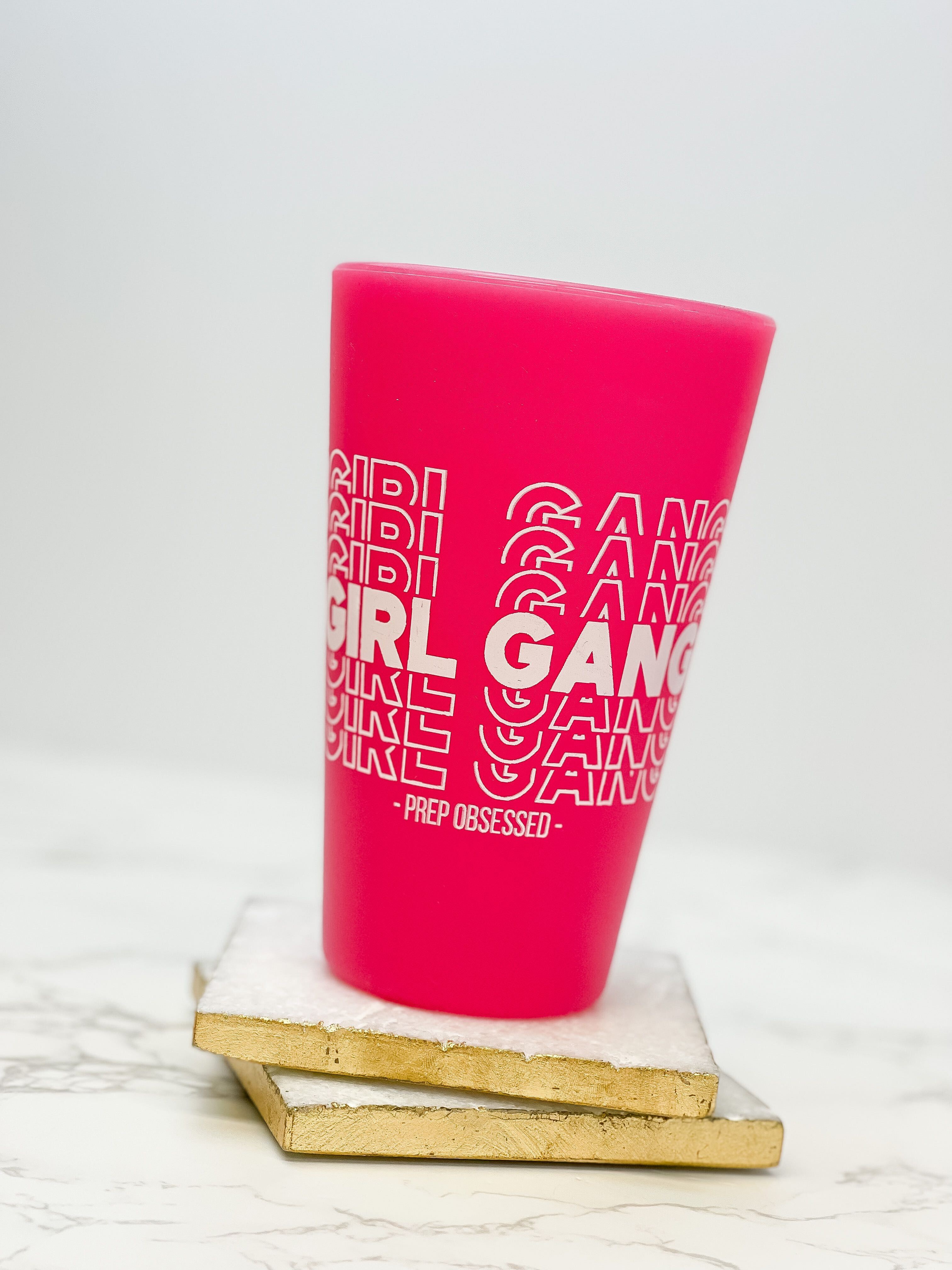 'Girl Gang' 16 oz Silicone Pint Glass