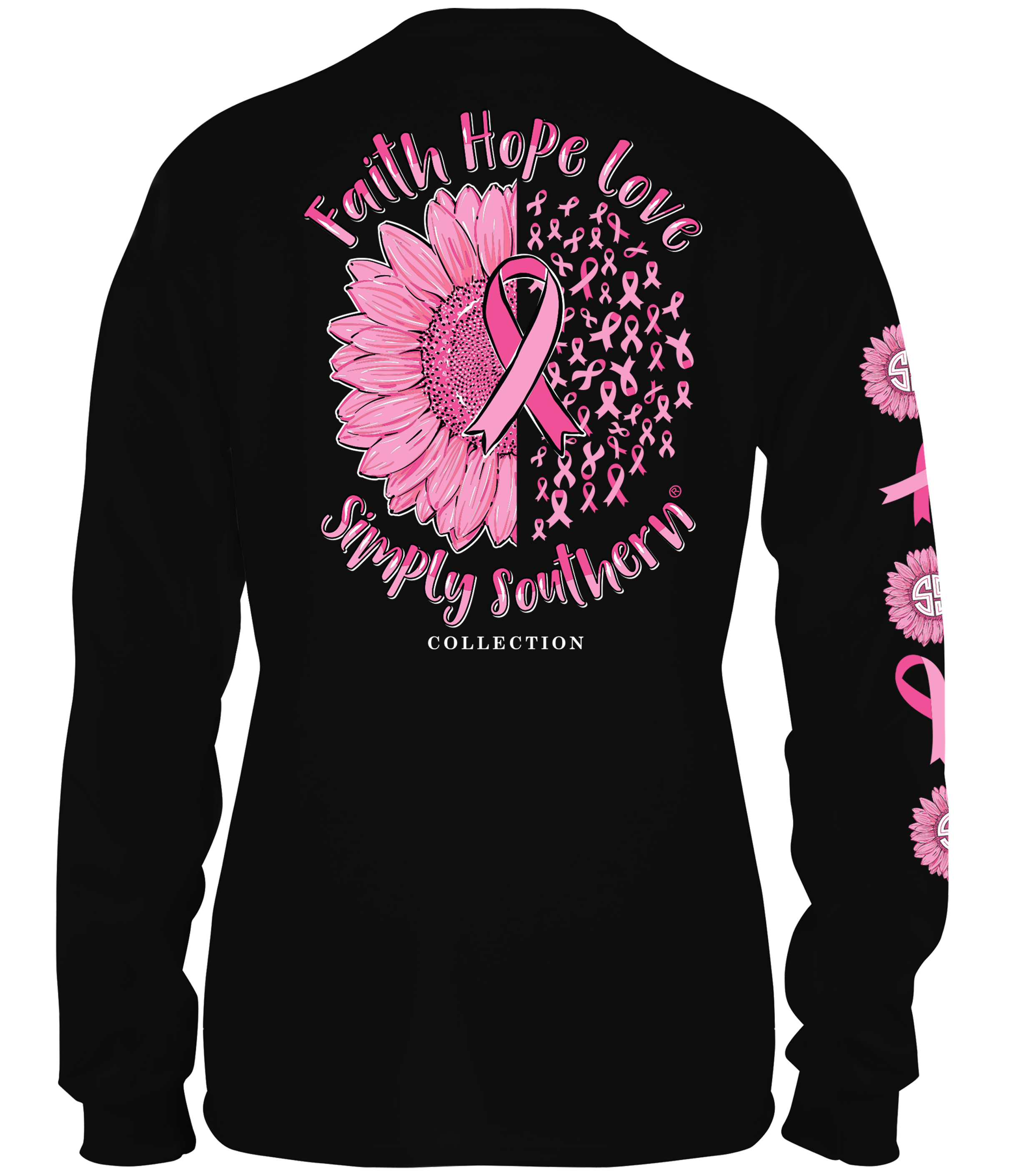 'Faith, Hope, Love' Long Sleeve Breast Cancer Awareness Tee by Simply Southern