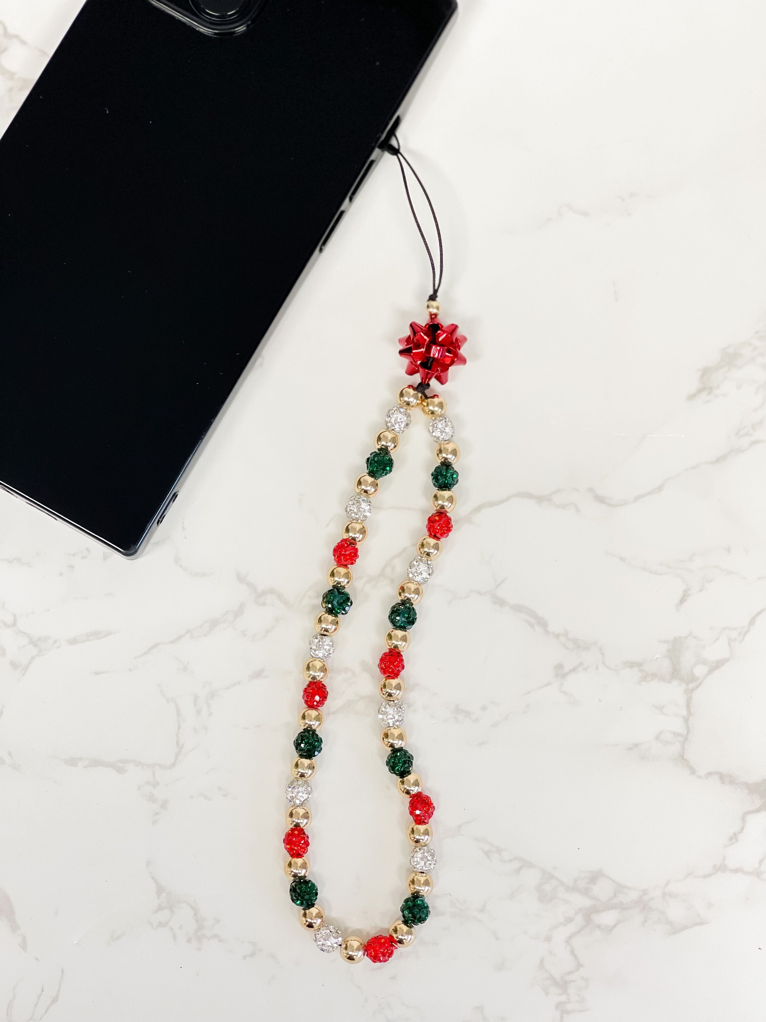 Christmas Beaded Phone Lanyard