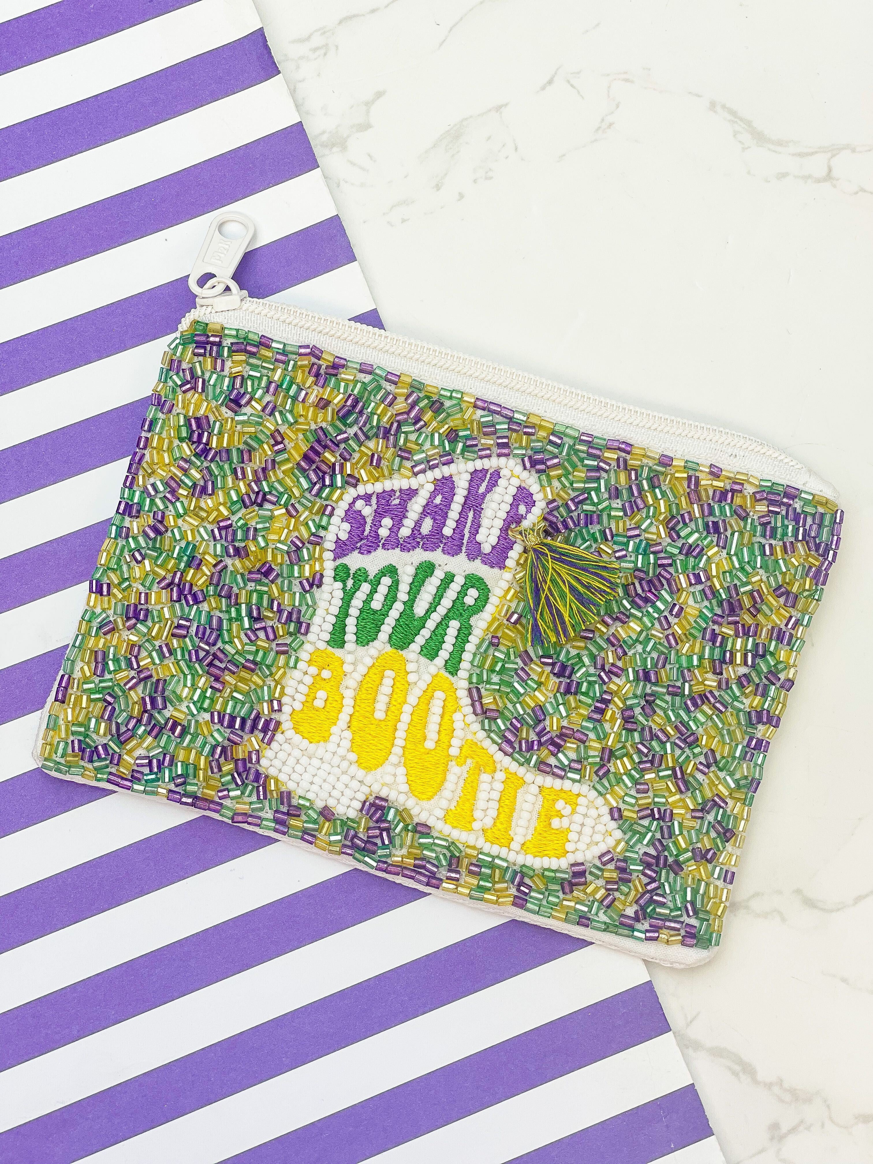 'Shake Your Bootie' Beaded Zip Pouch