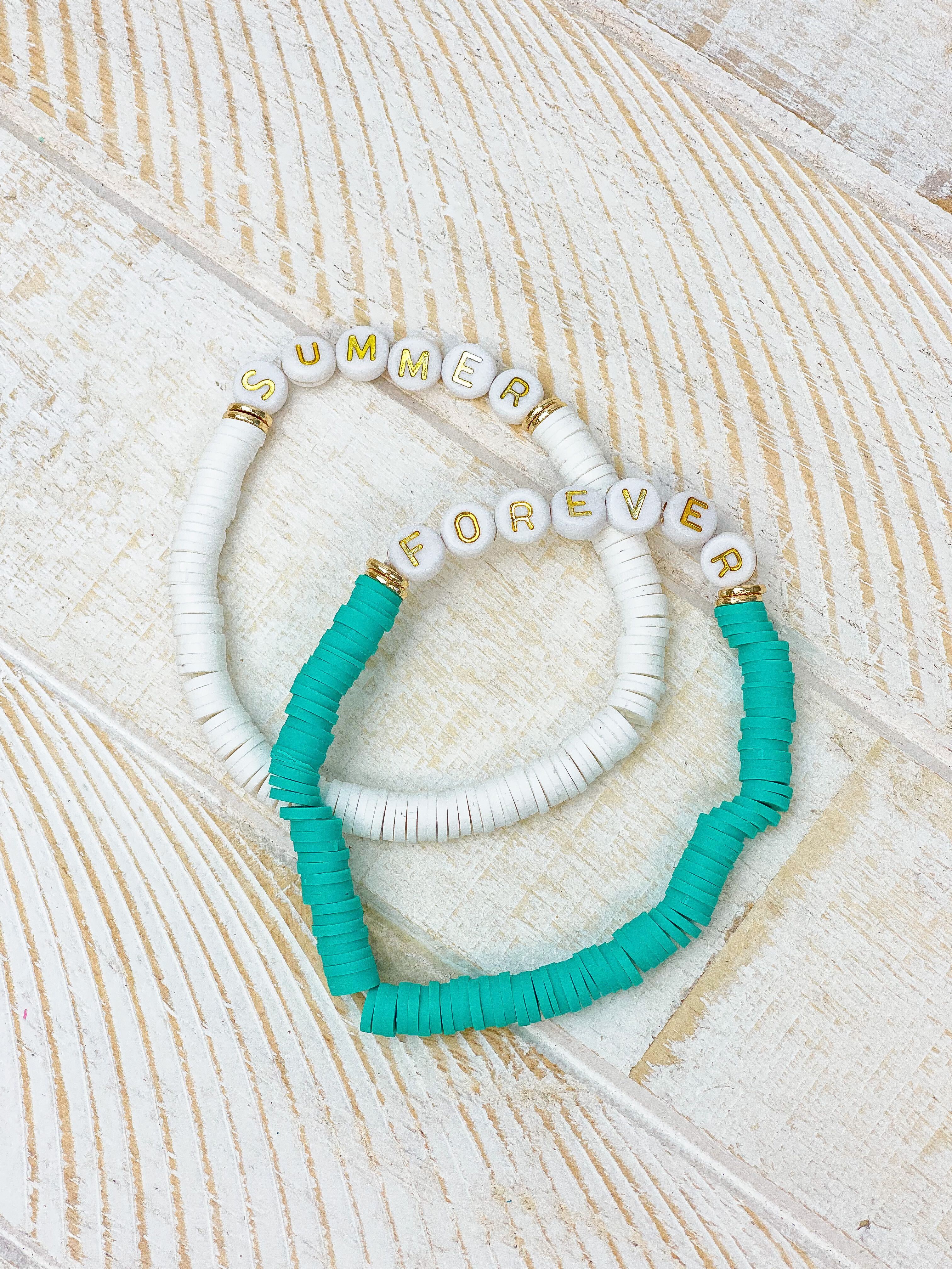 'Summer Forever' Disc Stretch Bracelet Set