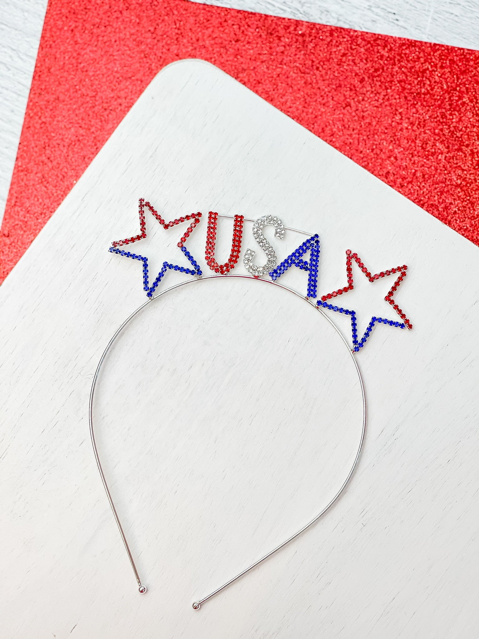 'USA' Patriotic Rhinestone Headband