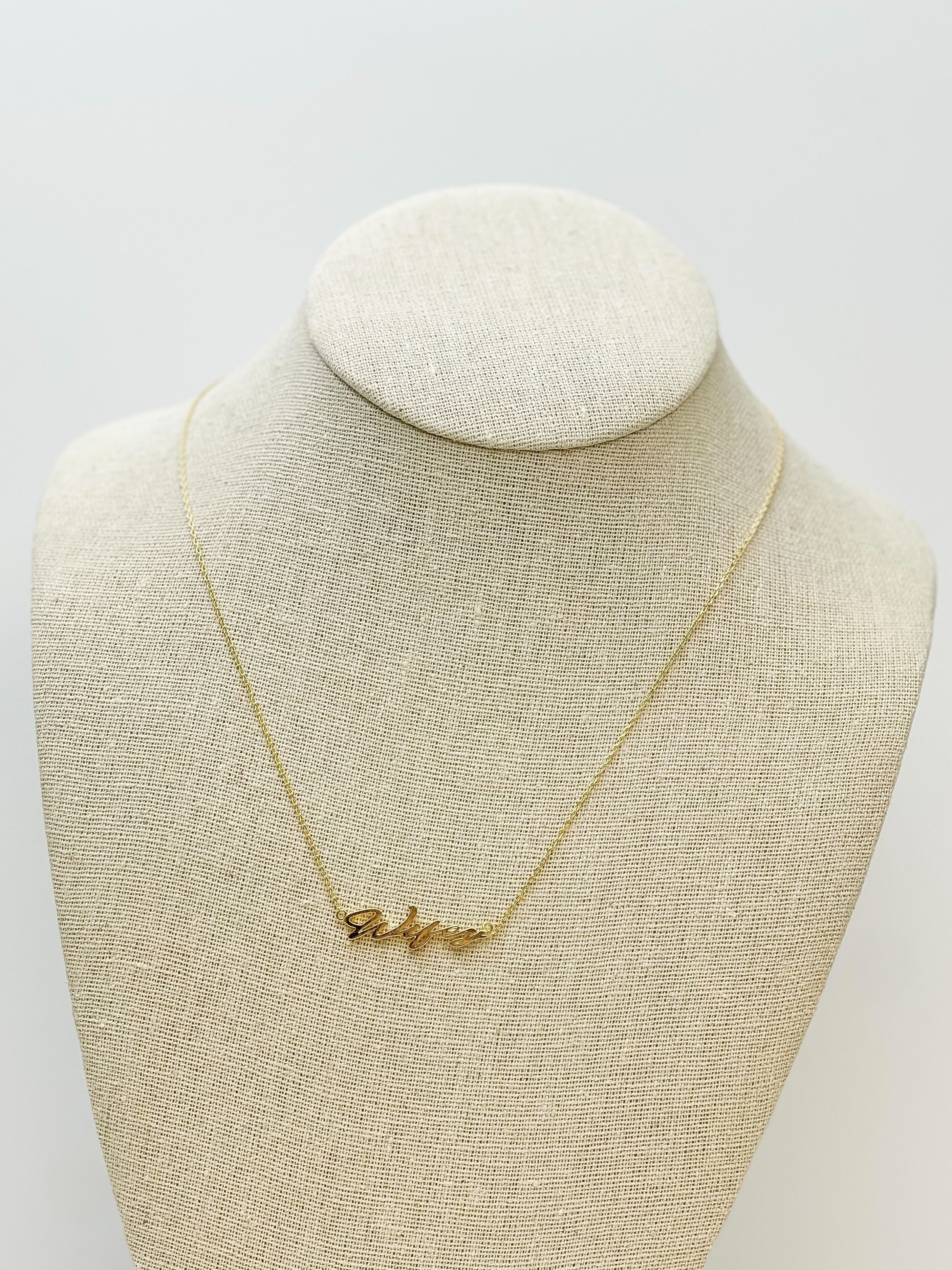 'Wifey' Gold Dipped Pendant Necklace