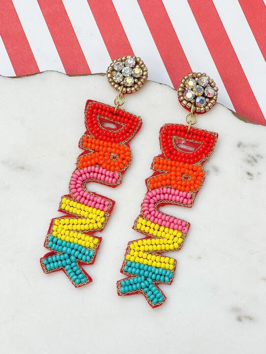 'Drunk' Multi Beaded Statement Earrings