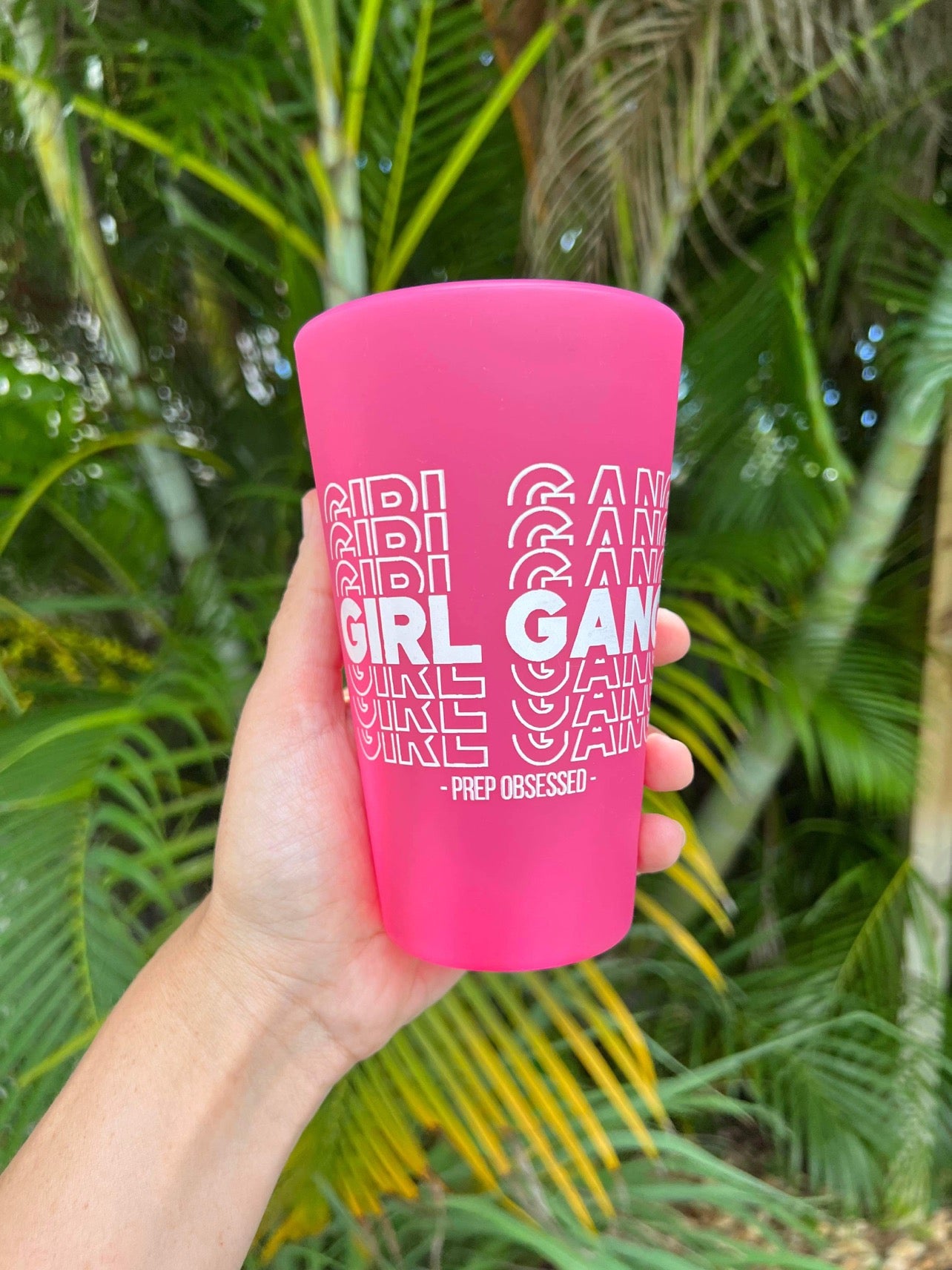 'Girl Gang' 16 oz Silicone Pint Glass