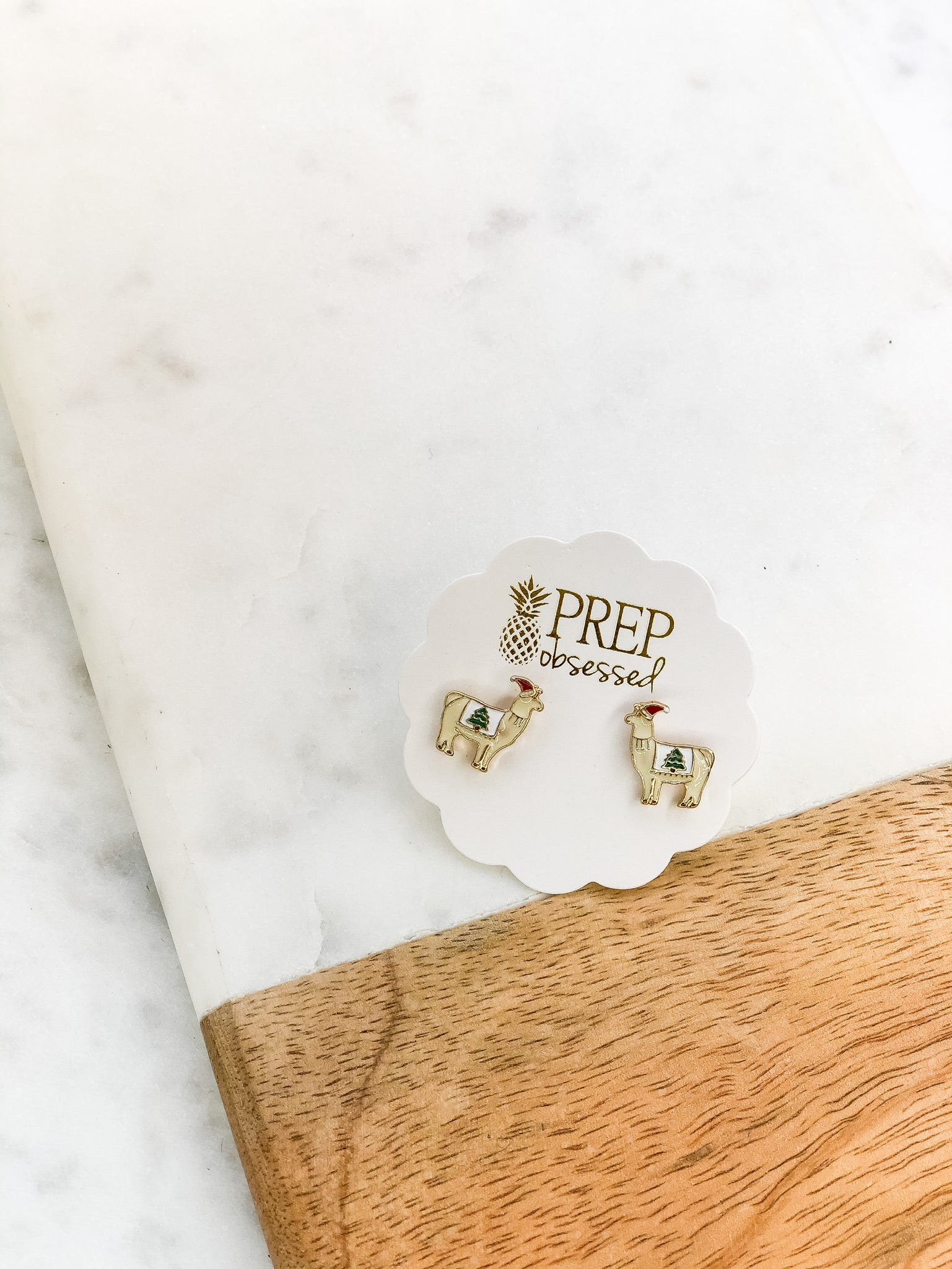 Christmas Tree Llama Signature Enamel Studs