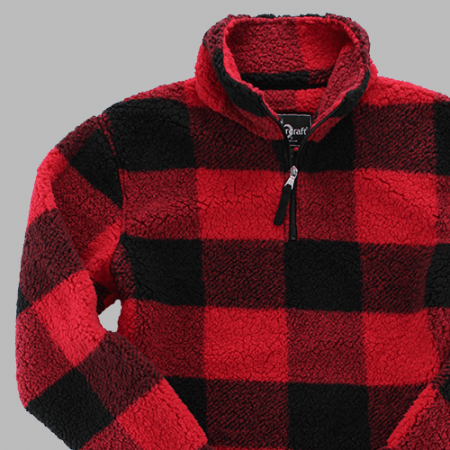 buffalo check sherpa pullover